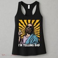 Funny Im Telling Dad Religious Christian Jesus Meme Women's Tank Top thumb 3