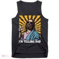 Funny Im Telling Dad Religious Christian Jesus Meme Tank Top thumb 0