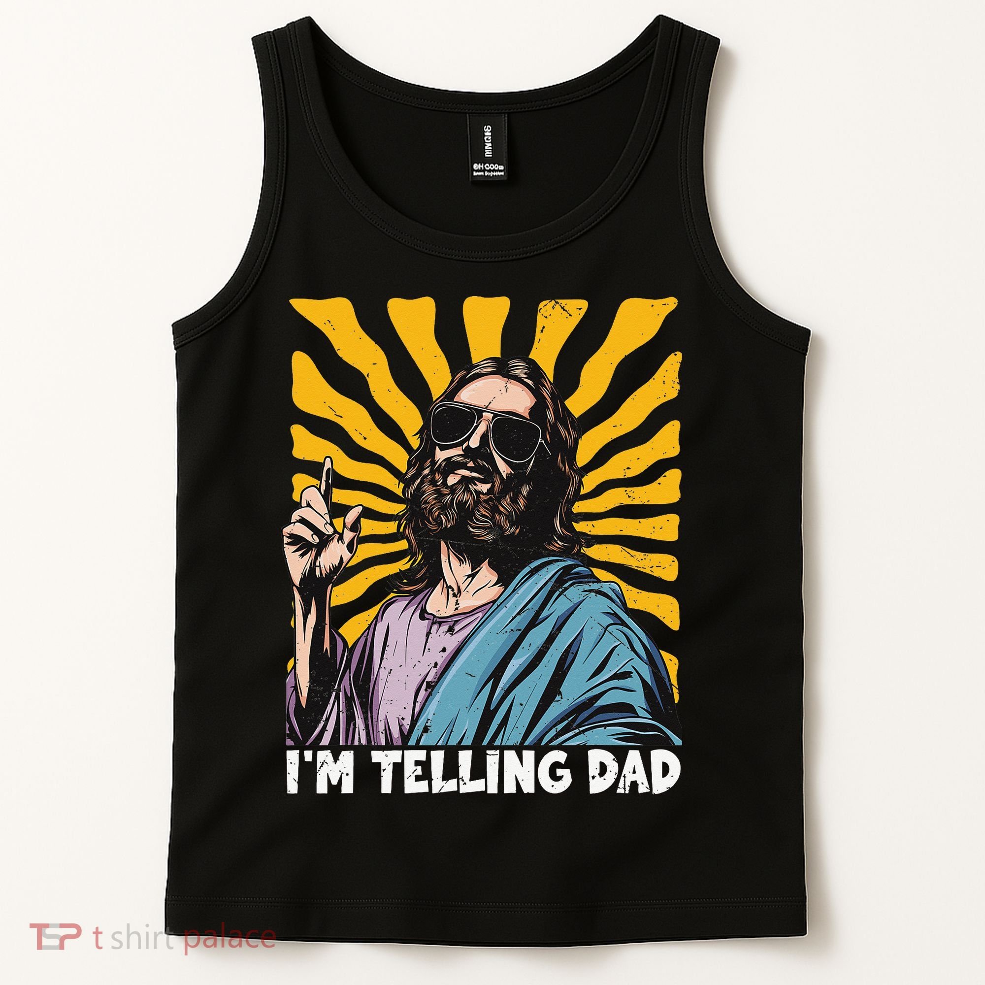 Funny Im Telling Dad Religious Christian Jesus Meme Tank Top