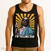 Funny Im Telling Dad Religious Christian Jesus Meme Tank Top thumb 3