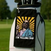 Funny Im Telling Dad Religious Christian Jesus Meme Golf Towel thumb 2