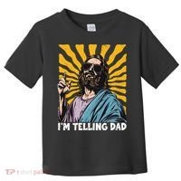 Funny Im Telling Dad Religious Christian Jesus Meme Toddler T-Shirt thumb 0