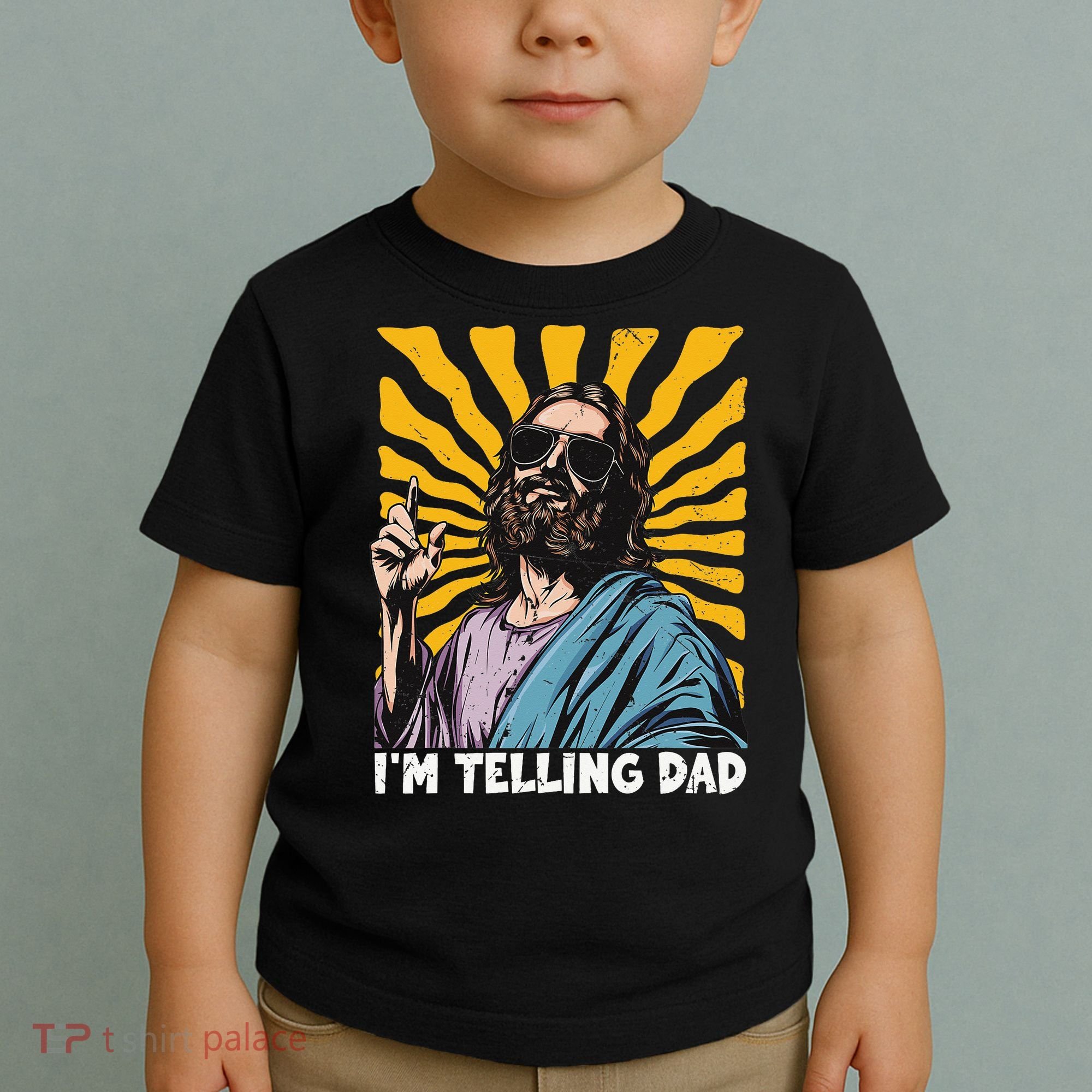 Funny Im Telling Dad Religious Christian Jesus Meme Toddler T-Shirt
