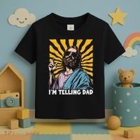 Funny Im Telling Dad Religious Christian Jesus Meme Toddler T-Shirt thumb 3