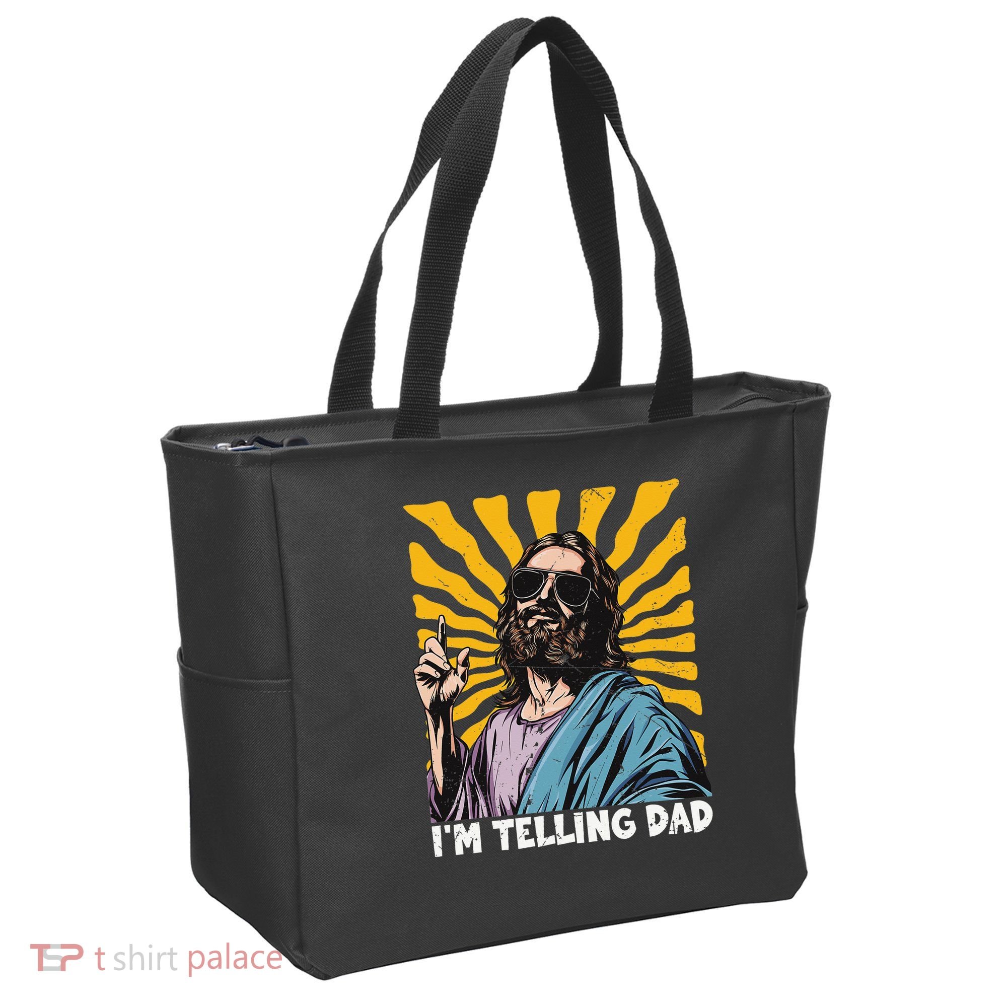 Funny Im Telling Dad Religious Christian Jesus Meme Tote Bag