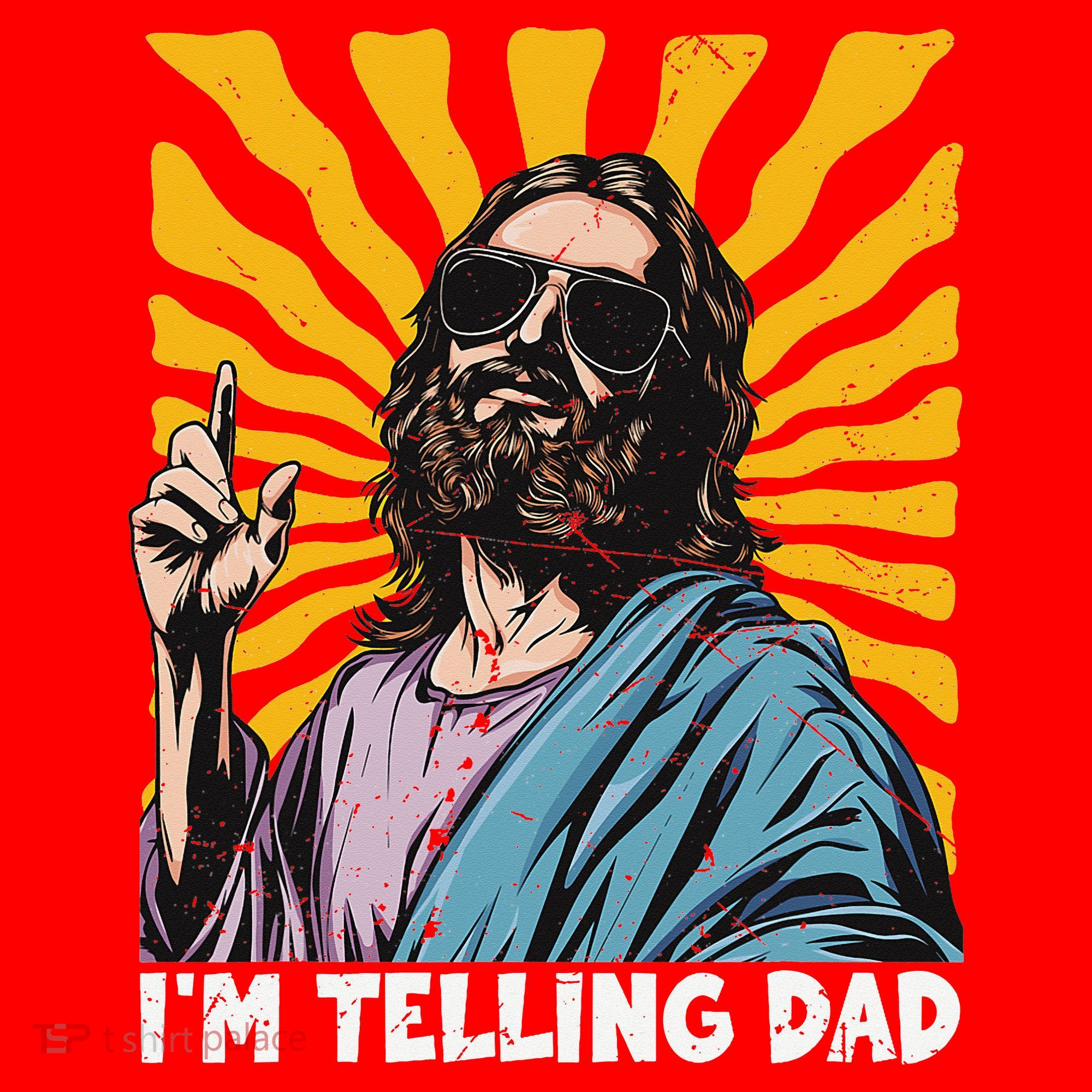 Funny Im Telling Dad Religious Christian Jesus Meme Santa Hat