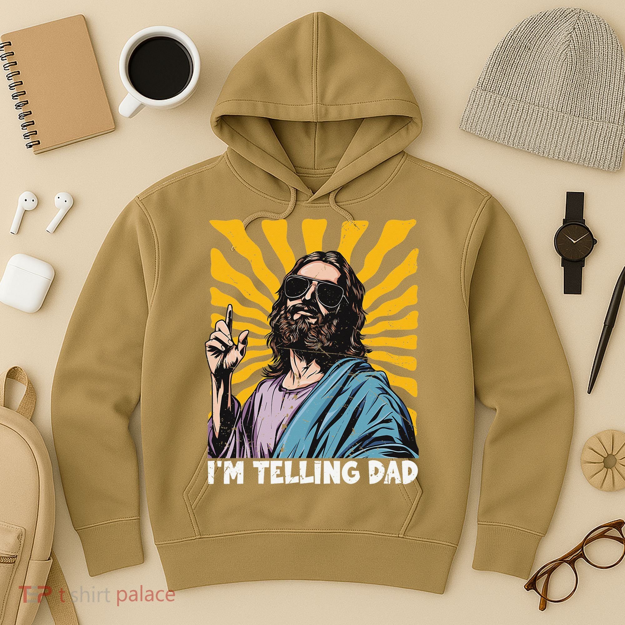 Funny Im Telling Dad Religious Christian Jesus Meme Hoodie