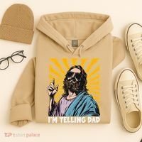 Funny Im Telling Dad Religious Christian Jesus Meme Hoodie thumb 4