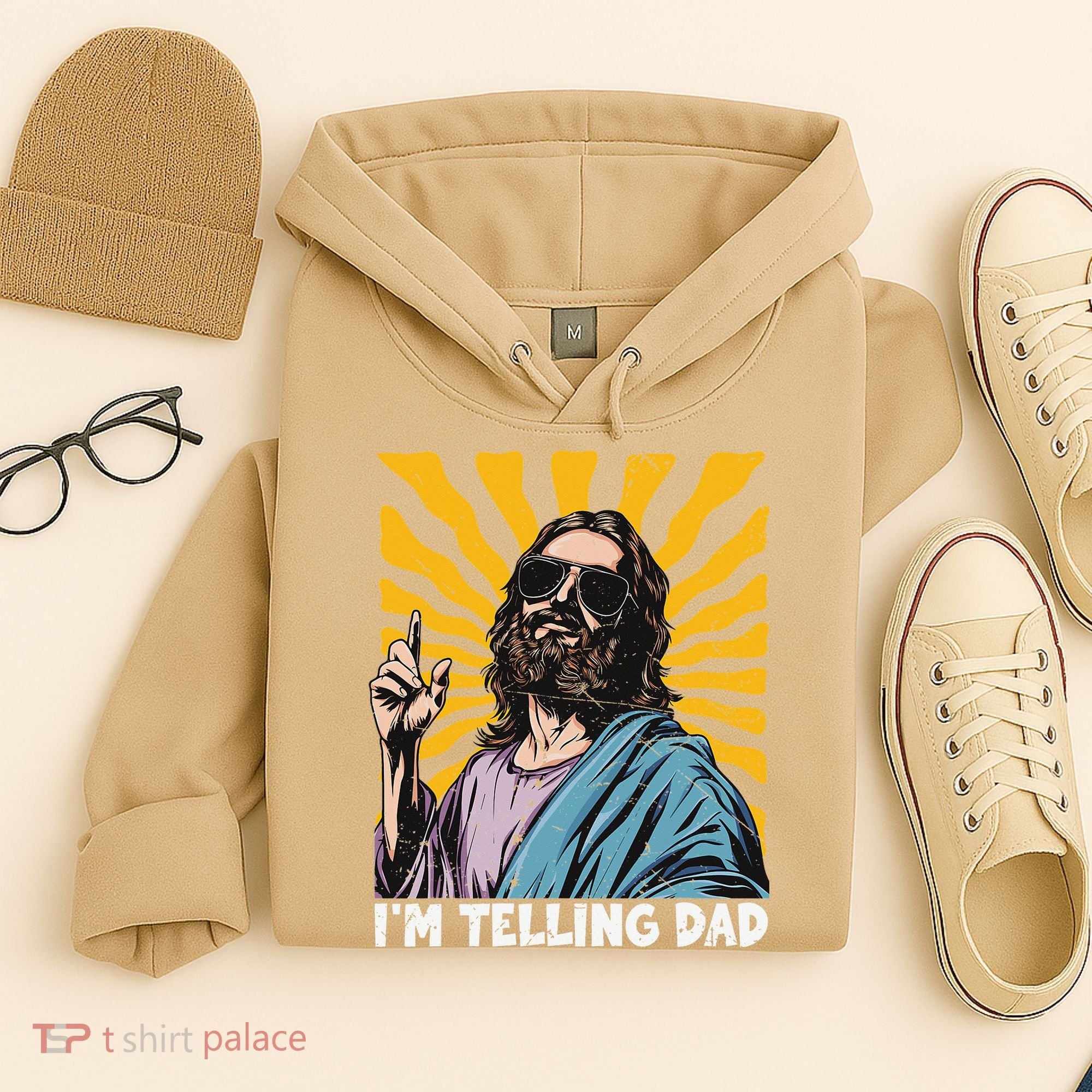 Funny Im Telling Dad Religious Christian Jesus Meme Hoodie