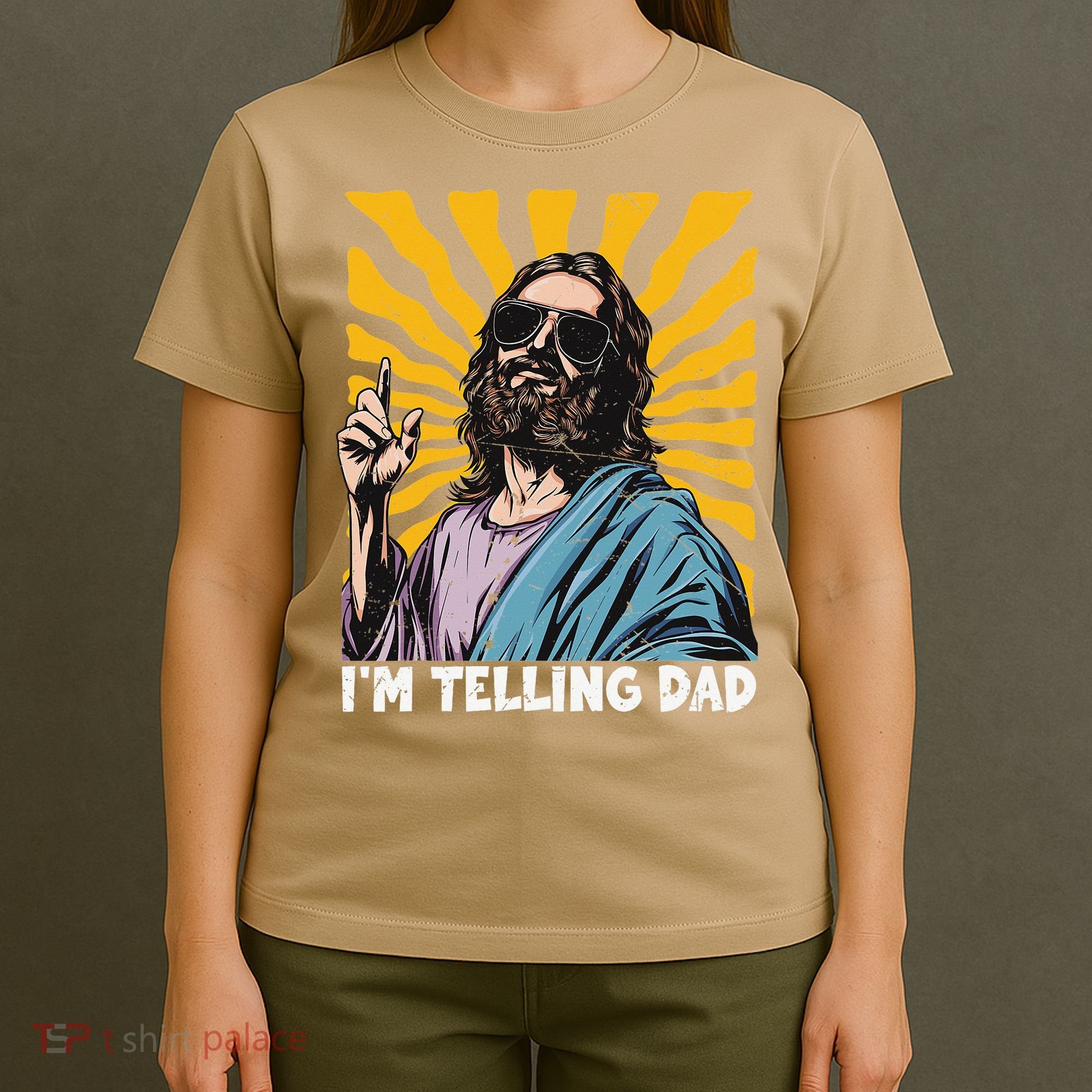 Funny Im Telling Dad Religious Christian Jesus Meme T-Shirt