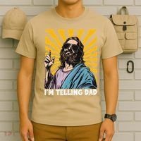 Funny Im Telling Dad Religious Christian Jesus Meme T-Shirt thumb 6