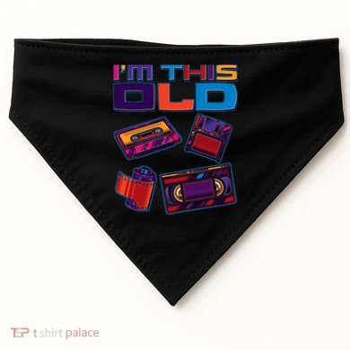 Funny I'm This Old Retro Media Technology USA-Made Doggie Bandana