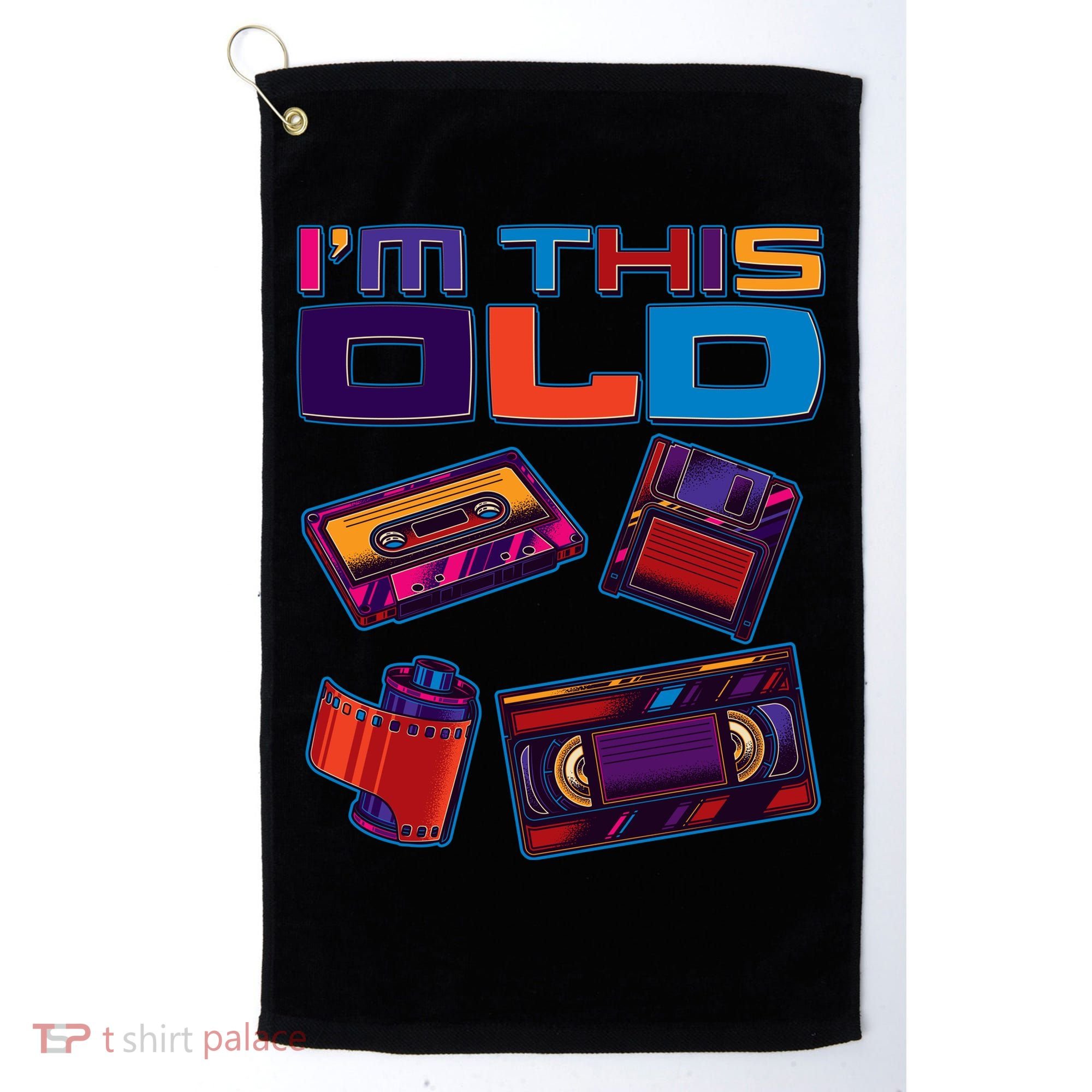Funny I'm This Old Retro Media Technology Golf Towel
