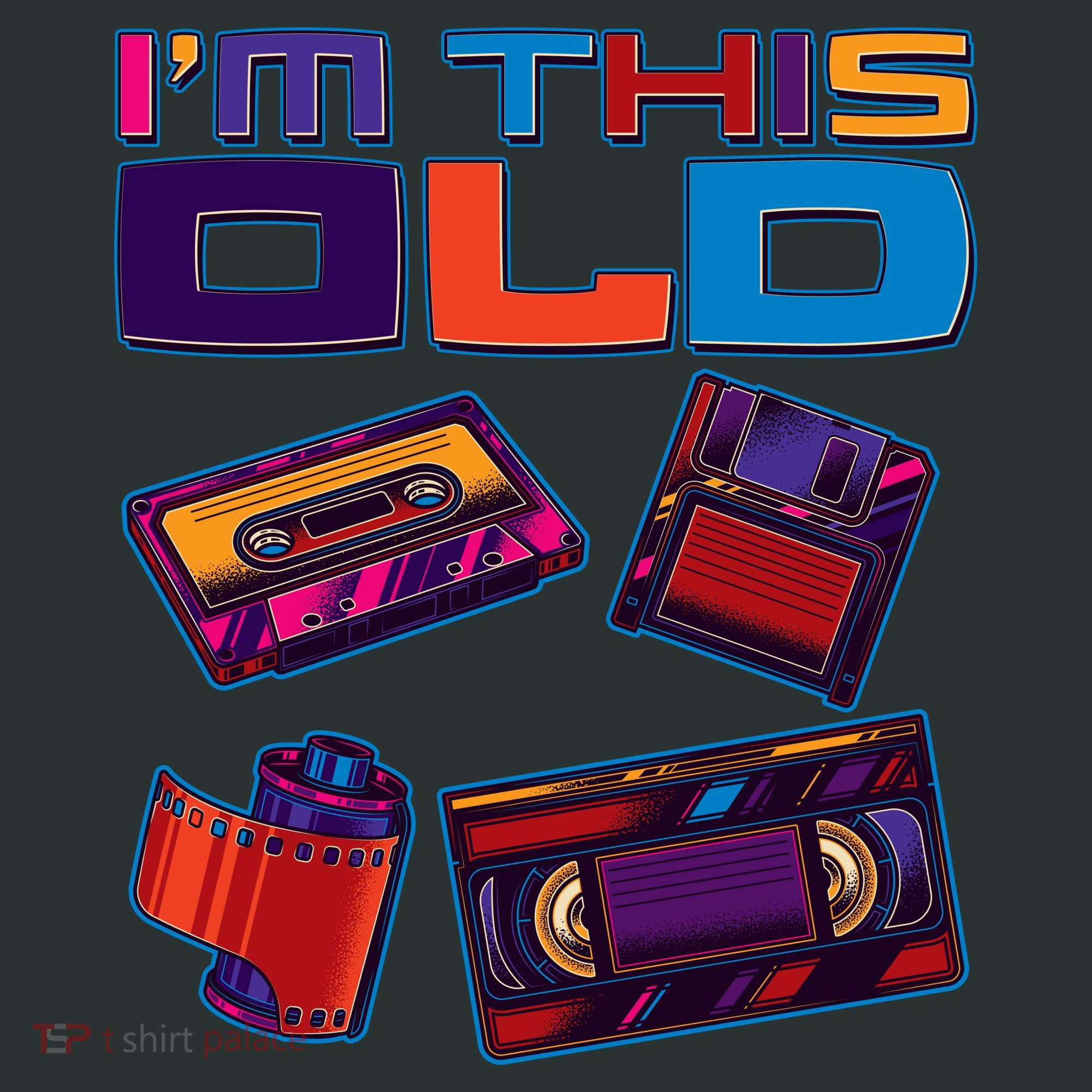 Funny I'm This Old Retro Media Technology Long Sleeve Shirt