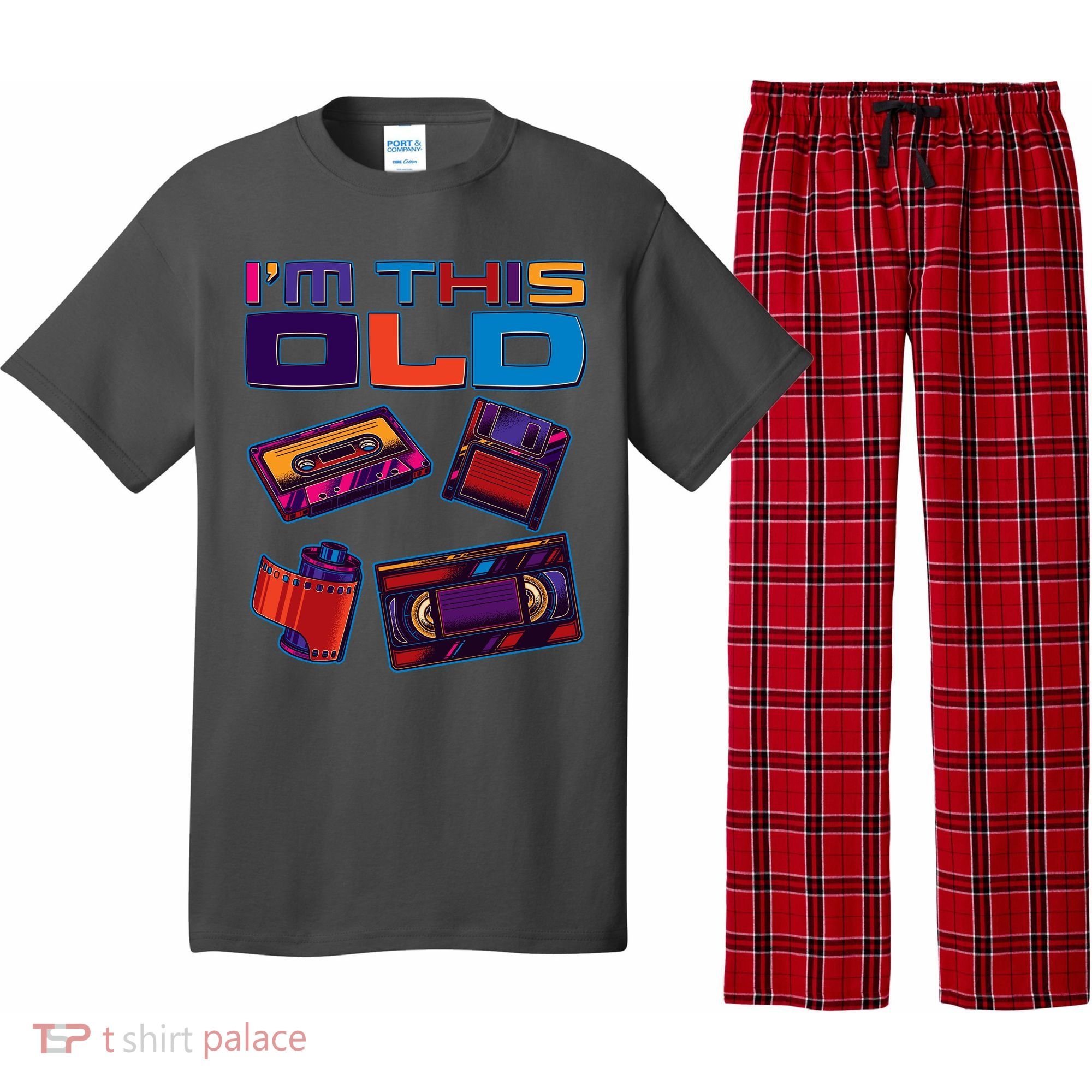 Funny I'm This Old Retro Media Technology Pajama Set