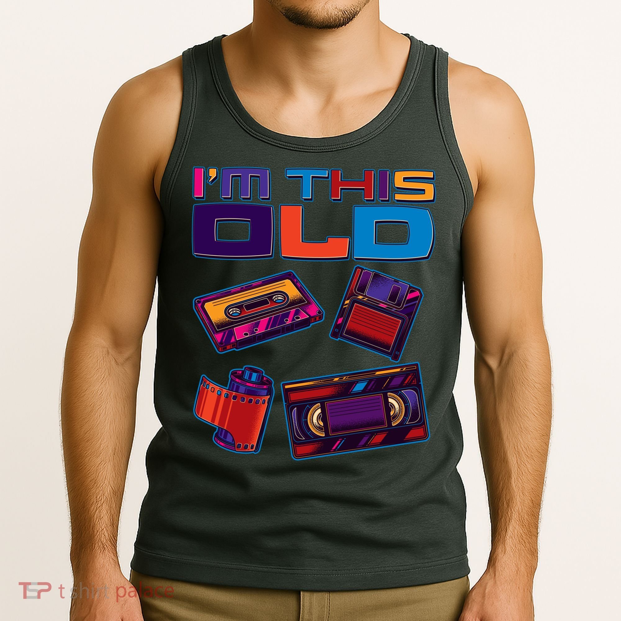 Funny I'm This Old Retro Media Technology Tank Top