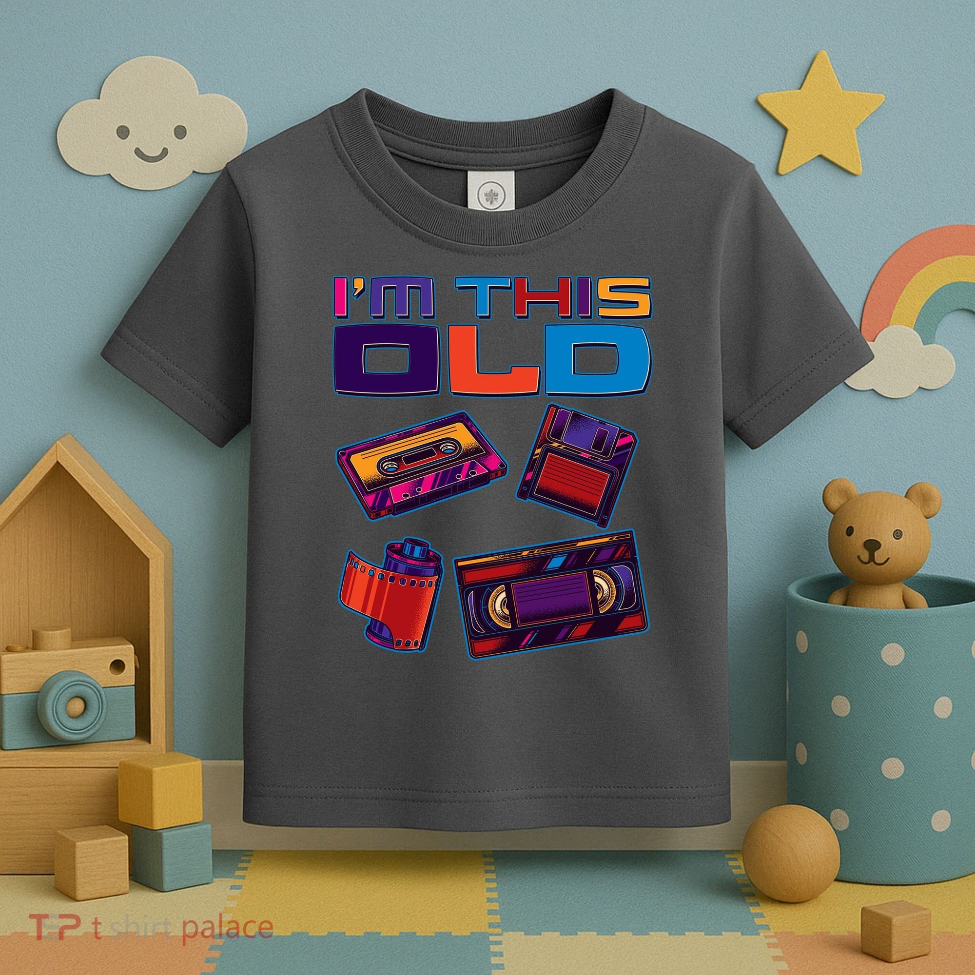 Funny I'm This Old Retro Media Technology Toddler T-Shirt