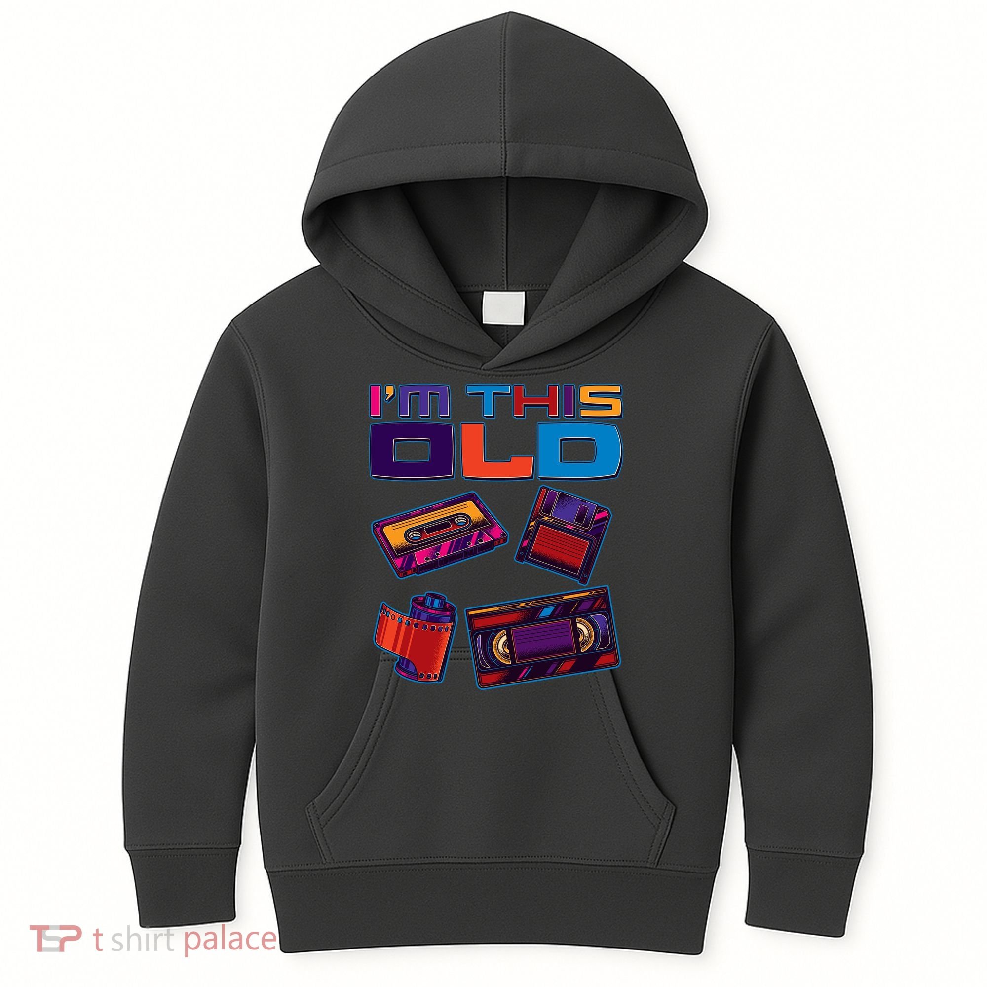 Funny I'm This Old Retro Media Technology Kids Hoodie