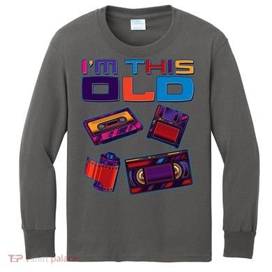 Funny I'm This Old Retro Media Technology Kids Long Sleeve Shirt