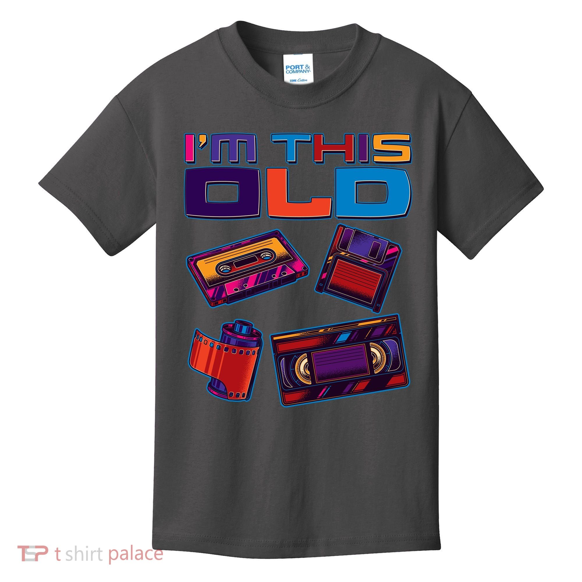 Funny I'm This Old Retro Media Technology Kids T-Shirt