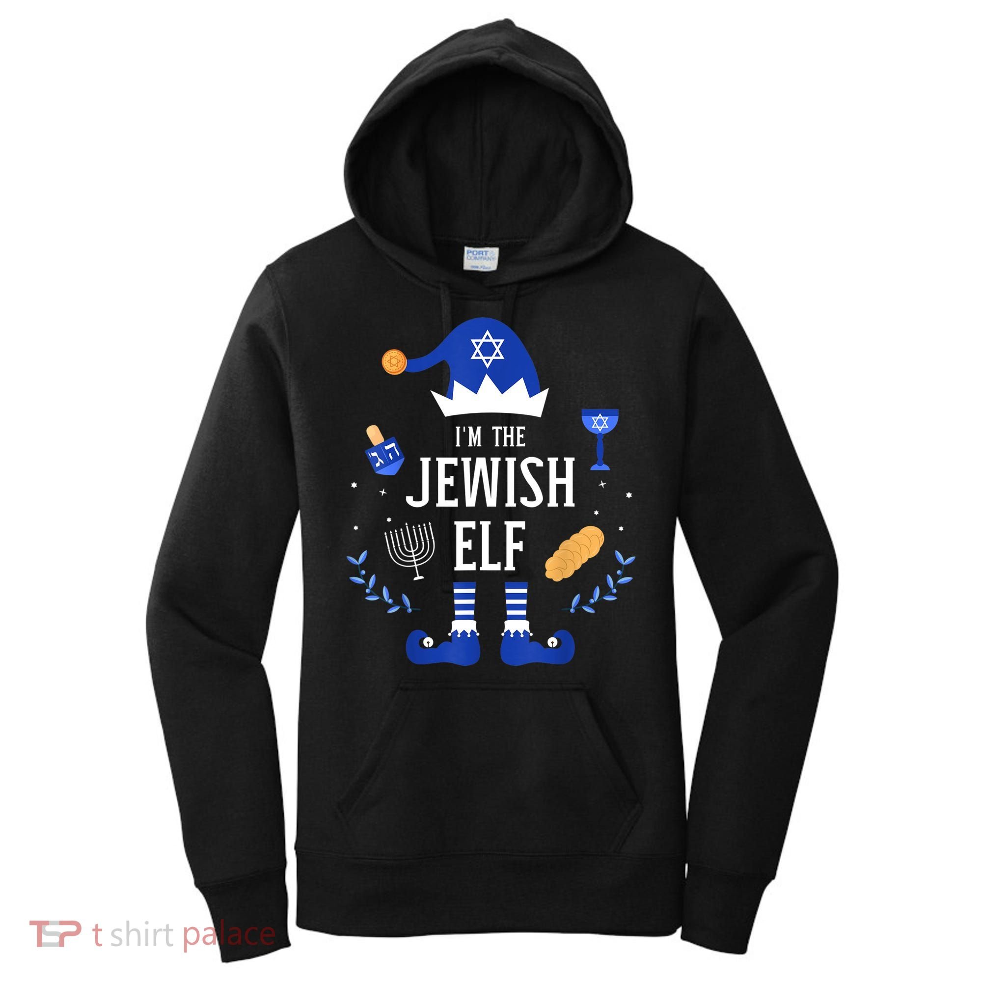 Funny I'm The Jewish Elf For Hanukkah Christmas Chanukah Women's Hoodie