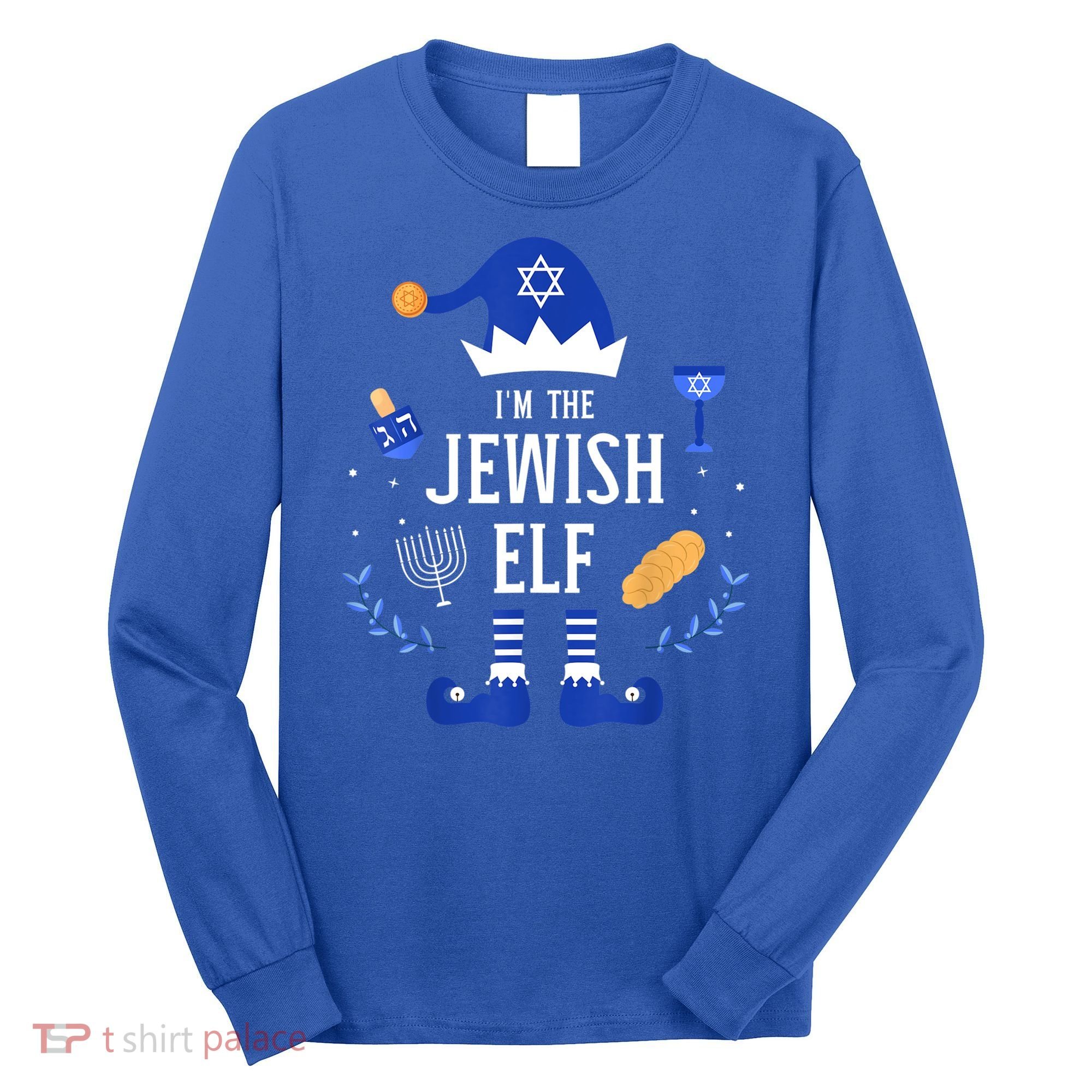 Funny I'm The Jewish Elf For Hanukkah Christmas Chanukah Long Sleeve Shirt