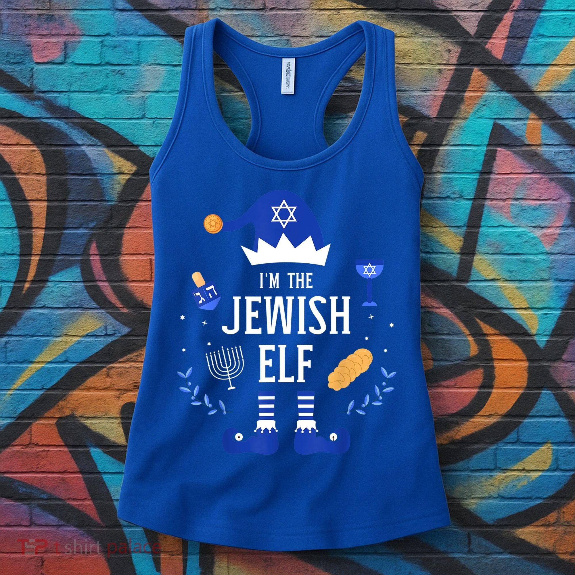 Funny I'm The Jewish Elf For Hanukkah Christmas Chanukah Women's Tank Top