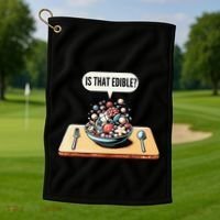 Funny Is That Edible Molecular Gastronomy Golf Towel thumb 1