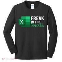 Freak In The Sheets Accountant Funny Spreadsheet Excel Kids Long Sleeve Shirt thumb 0