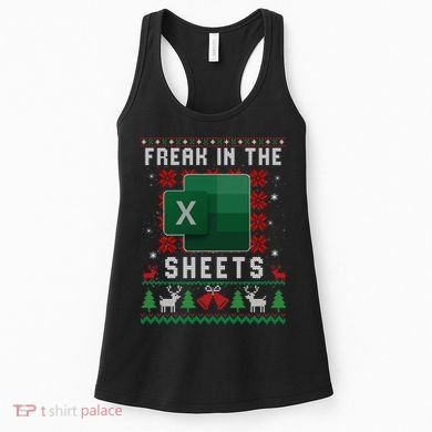 Freak In The Sheets Excel Ugly Christmas Sweater Women's Tank Top