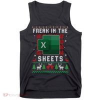 Freak In The Sheets Excel Ugly Christmas Sweater Tank Top thumb 0