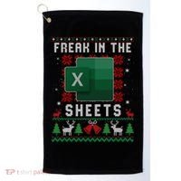 Freak In The Sheets Excel Ugly Christmas Sweater Golf Towel thumb 0