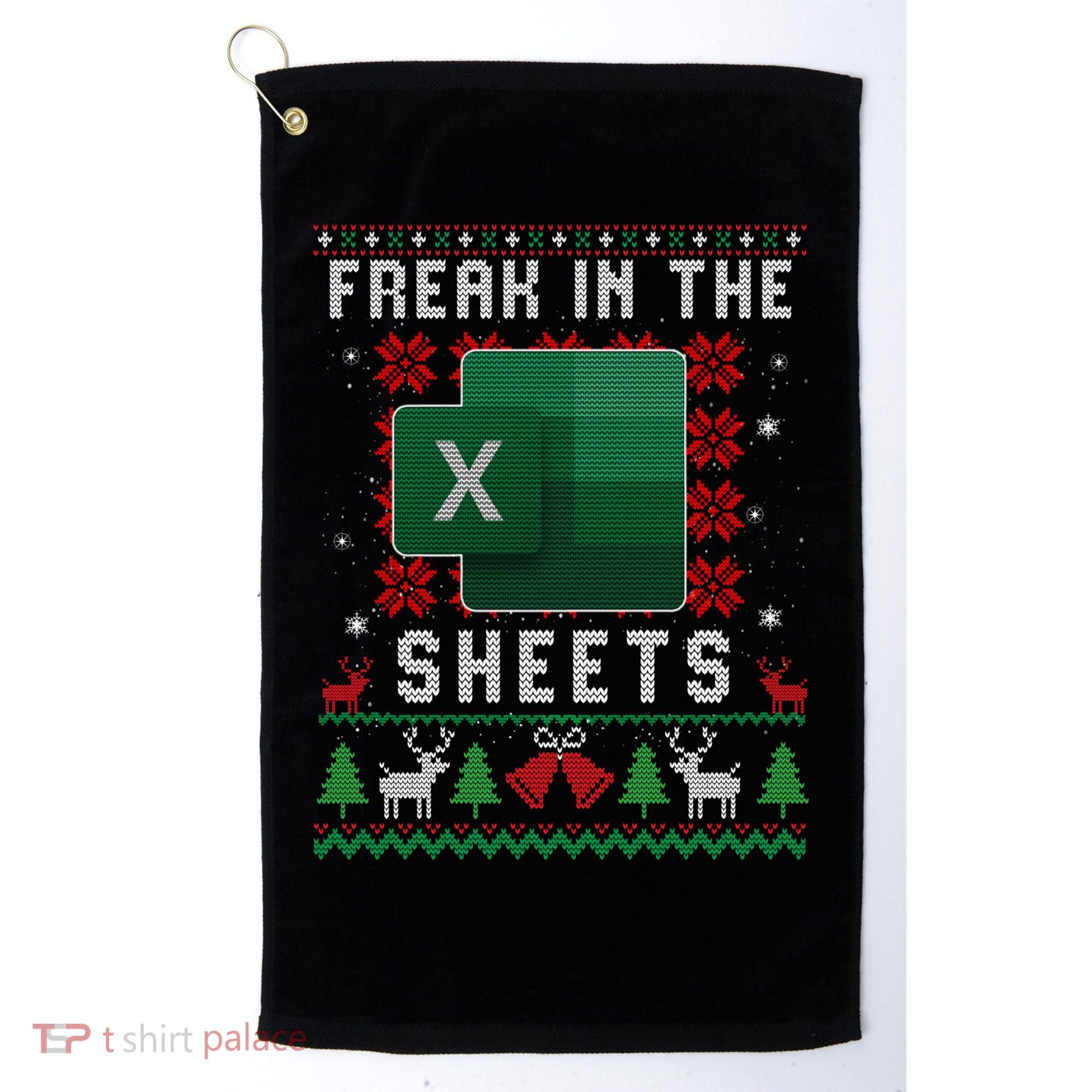 Freak In The Sheets Excel Ugly Christmas Sweater Golf Towel