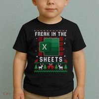 Freak In The Sheets Excel Ugly Christmas Sweater Toddler T-Shirt thumb 2