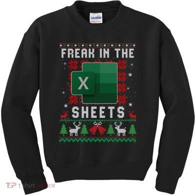 Freak In The Sheets Excel Ugly Christmas Sweater Kids Sweatshirt