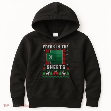 Freak In The Sheets Excel Ugly Christmas Sweater Kids Hoodie