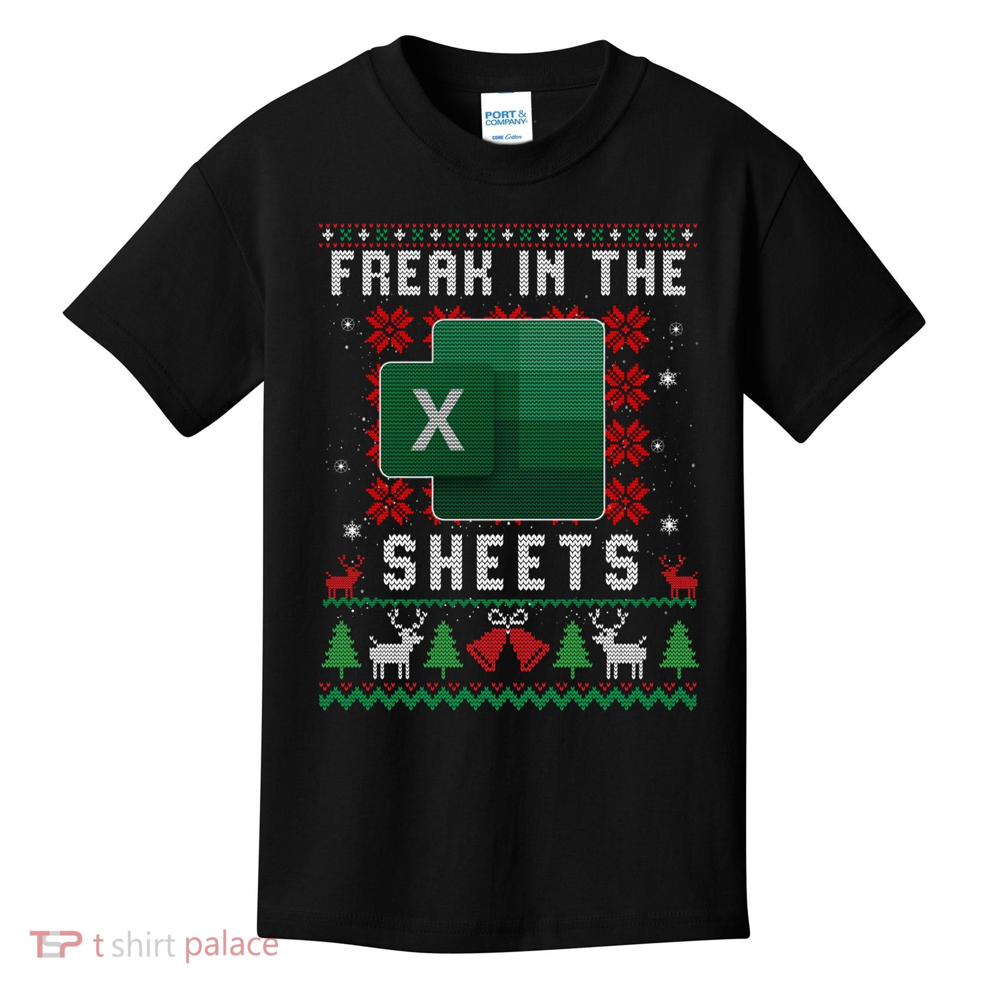 Freak In The Sheets Excel Ugly Christmas Sweater Kids T-Shirt