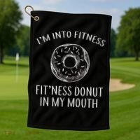Fitness Fit'ness Donut In My Mouth Golf Towel thumb 1