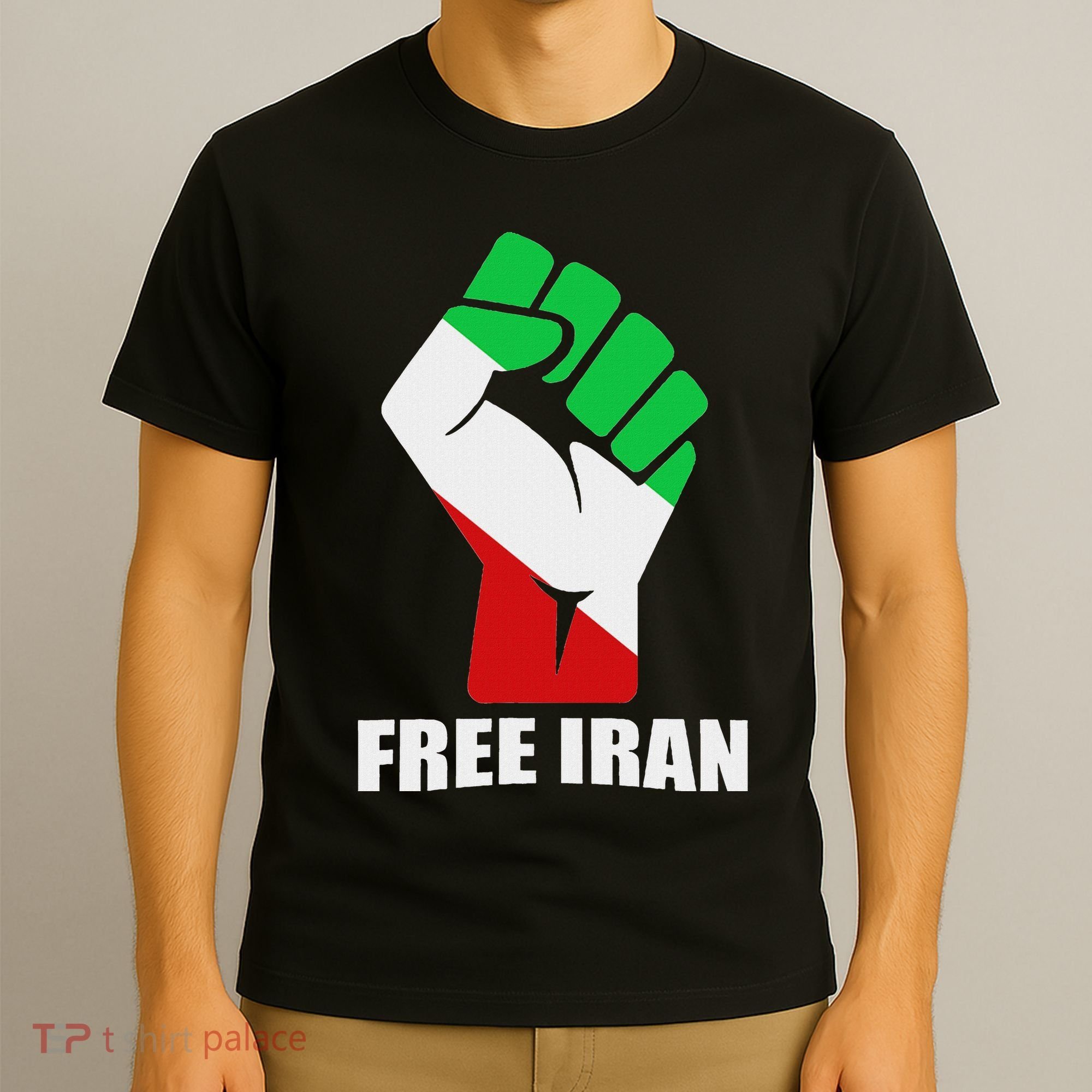 Free Iran Unity Fist Logo In A Pahlavi Flag T-Shirt