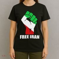 Free Iran Unity Fist Logo In A Pahlavi Flag T-Shirt thumb 4