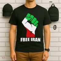 Free Iran Unity Fist Logo In A Pahlavi Flag T-Shirt thumb 6
