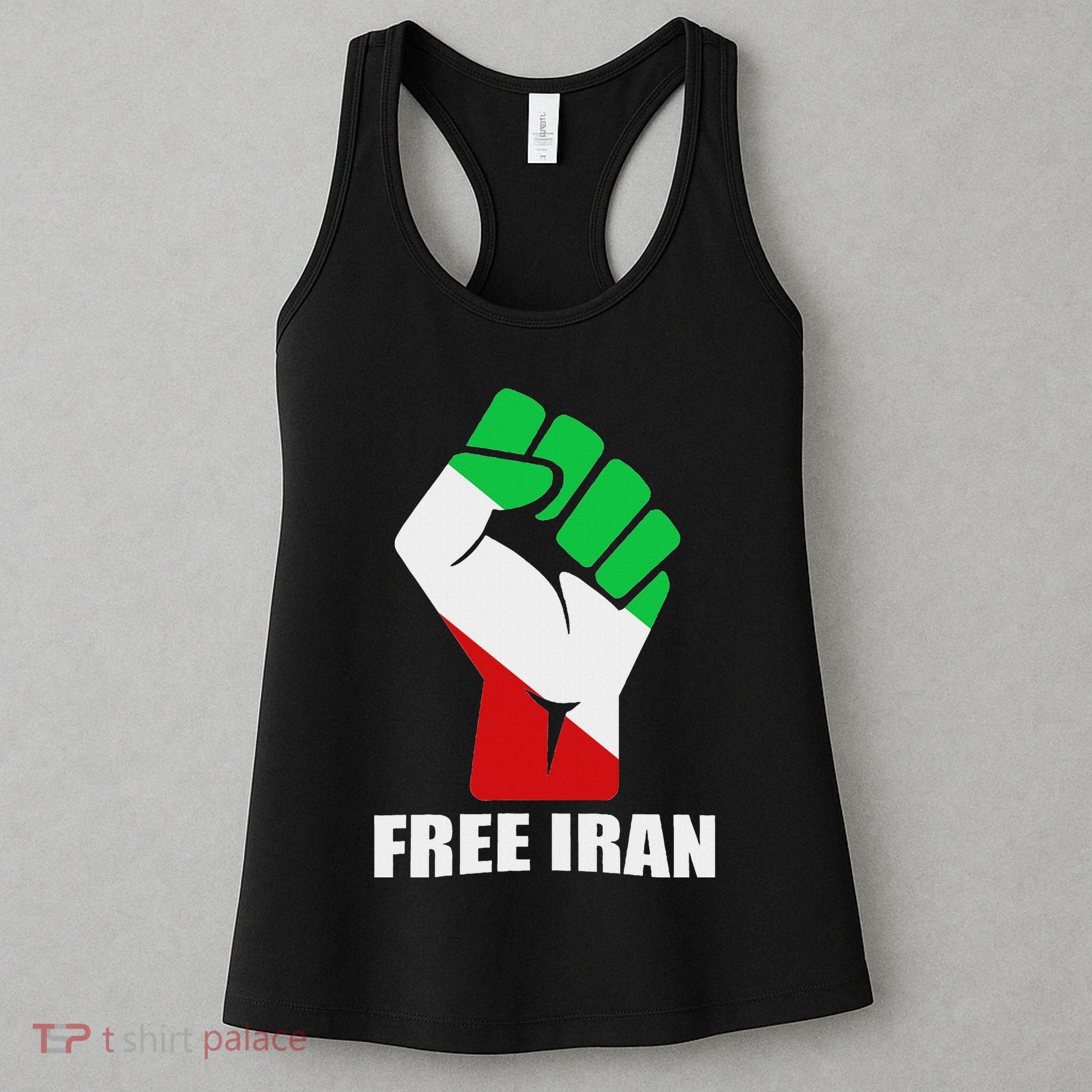 Free Iran Unity Fist Logo In A Pahlavi Flag Women's Tank Top