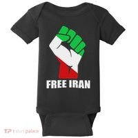 Free Iran Unity Fist Logo In A Pahlavi Flag Baby Bodysuit thumb 0