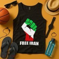 Free Iran Unity Fist Logo In A Pahlavi Flag Tank Top thumb 4