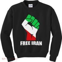 Free Iran Unity Fist Logo In A Pahlavi Flag Kids Sweatshirt thumb 0