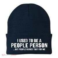 Funny I Use To Be A People Person Beanie thumb 0