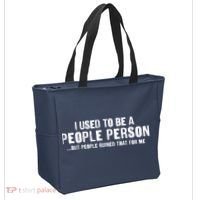 Funny I Use To Be A People Person Tote Bag thumb 2