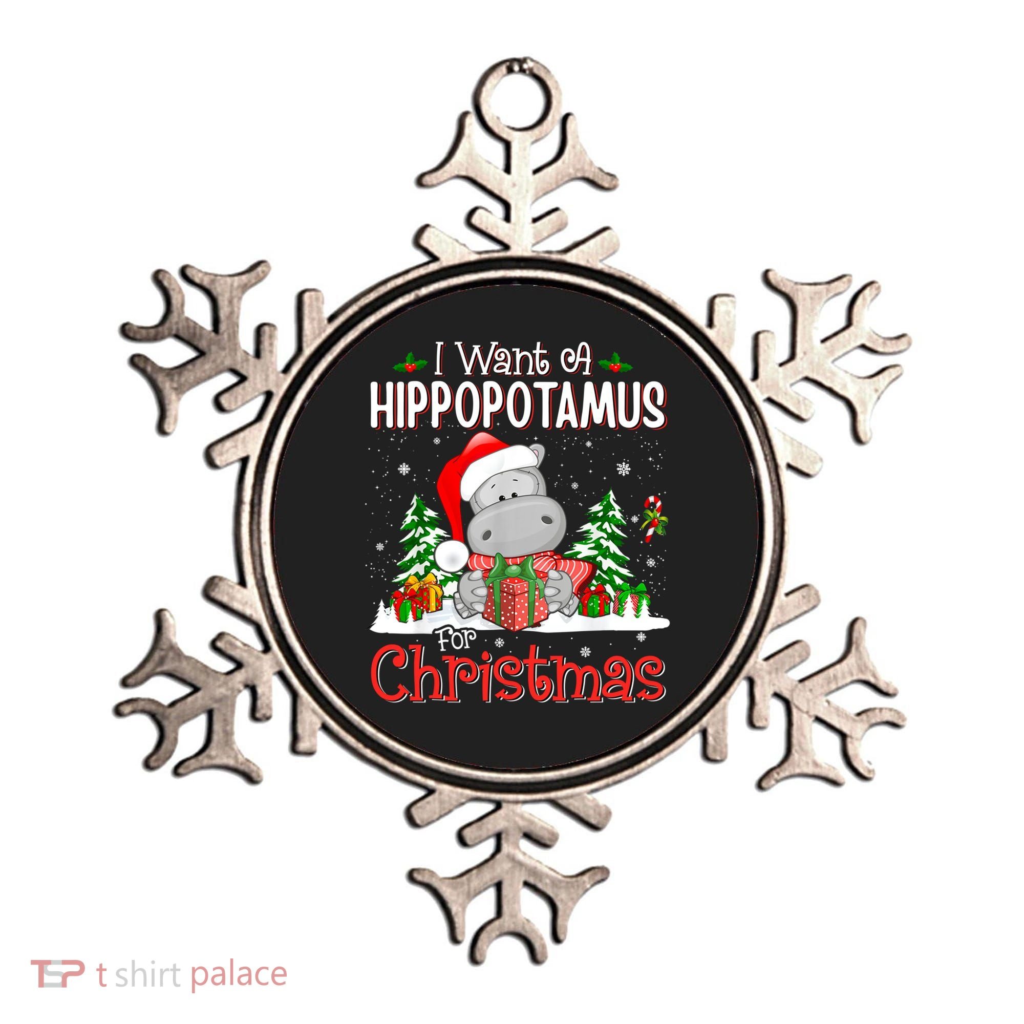 Funny I Want A Hippopotamus For Christmas Xmas Hippo Cool Gift Ornament