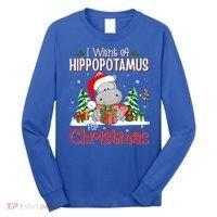 Funny I Want A Hippopotamus For Christmas Xmas Hippo Cool Gift Long Sleeve Shirt thumb 0