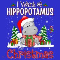 Funny I Want A Hippopotamus For Christmas Xmas Hippo Cool Gift Polo thumb 2
